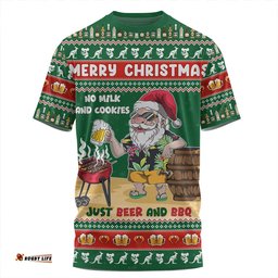 Amazing Aussie Australia Merry Christmas, Grilling Santa With Barbecue And Beer T-shirt