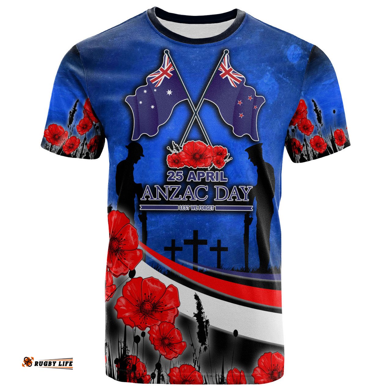 Amazing Aussie Anzac Day NZ Australia Poppies Flowers T-shirt