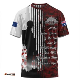 Amazing Aussie Australia Spirit Of Remembrance Day Lest We Forget Red T-shirt