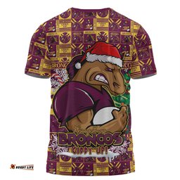 Amazing Aussie Brisbane Broncos Merry Ugly Christmas Comic Style T-shirt