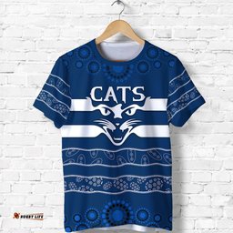custom personalised cats indigenous t shirt football geelong custom text and number