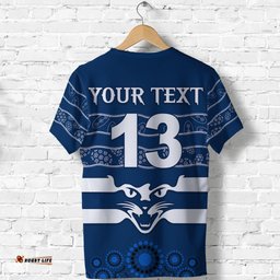custom personalised cats indigenous t shirt football geelong custom text and number