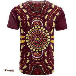 Amazing Aussie Australia Aboriginal Inspired Aboriginal Footprint Art  T-shirt