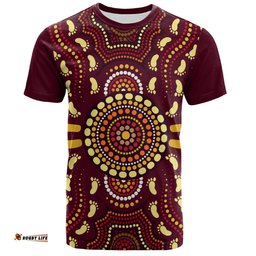 Amazing Aussie Australia Aboriginal Inspired Aboriginal Footprint Art  T-shirt
