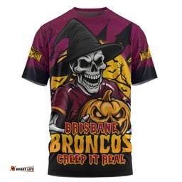 Amazing Aussie Brisbane Broncos Dark Moon Rugby Halloween Battle Edition T-shirt