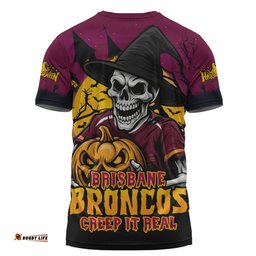 Amazing Aussie Brisbane Broncos Dark Moon Rugby Halloween Battle Edition T-shirt