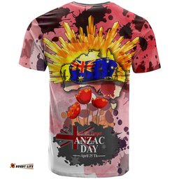 Amazing Aussie Australia Anzac Day Anzac Day"Lest We Forget" Color Drawing Patterns  T-shirt