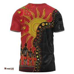 Amazing Aussie Australia Indigenous Dot Painting Inspired By The Aboriginal Flag T-shirt