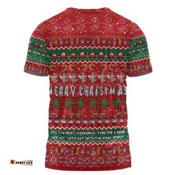 Amazing Aussie Australia Christmas Custom Aussie Ugly Christmas Let's Get Lit  T-shirt
