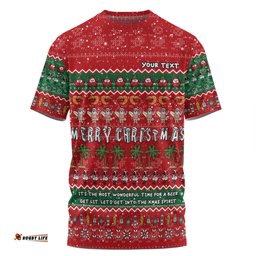 Amazing Aussie Australia Christmas Custom Aussie Ugly Christmas Let's Get Lit  T-shirt