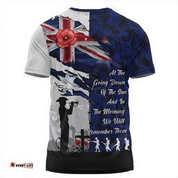 Amazing Aussie Australia Remembrance Day Lest We Forget Australian Military Tribute Blue T-shirt