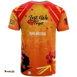 Amazing Aussie Wests Tigers T-Shirt - Custom Wests Tigers Remembrance Day Lest We Forget Poppies T-Shirt