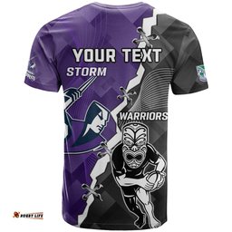 personalised storm and warriors rugby t shirt 2023 sporty style