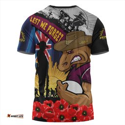 Amazing Aussie Brisbane Broncos United In Spirit Anzac Day Tribute T-shirt