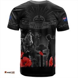 Amazing Aussie Australia Anzac Lest We Forget Light Horse Design T-shirt