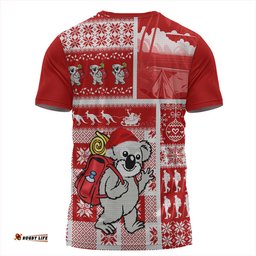 Amazing Aussie Australia Koala Wonderland Christmas Red T-shirt