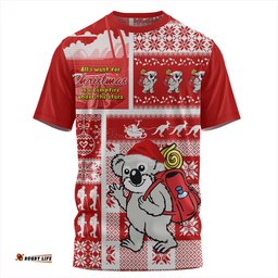 Amazing Aussie Australia Koala Wonderland Christmas Red T-shirt