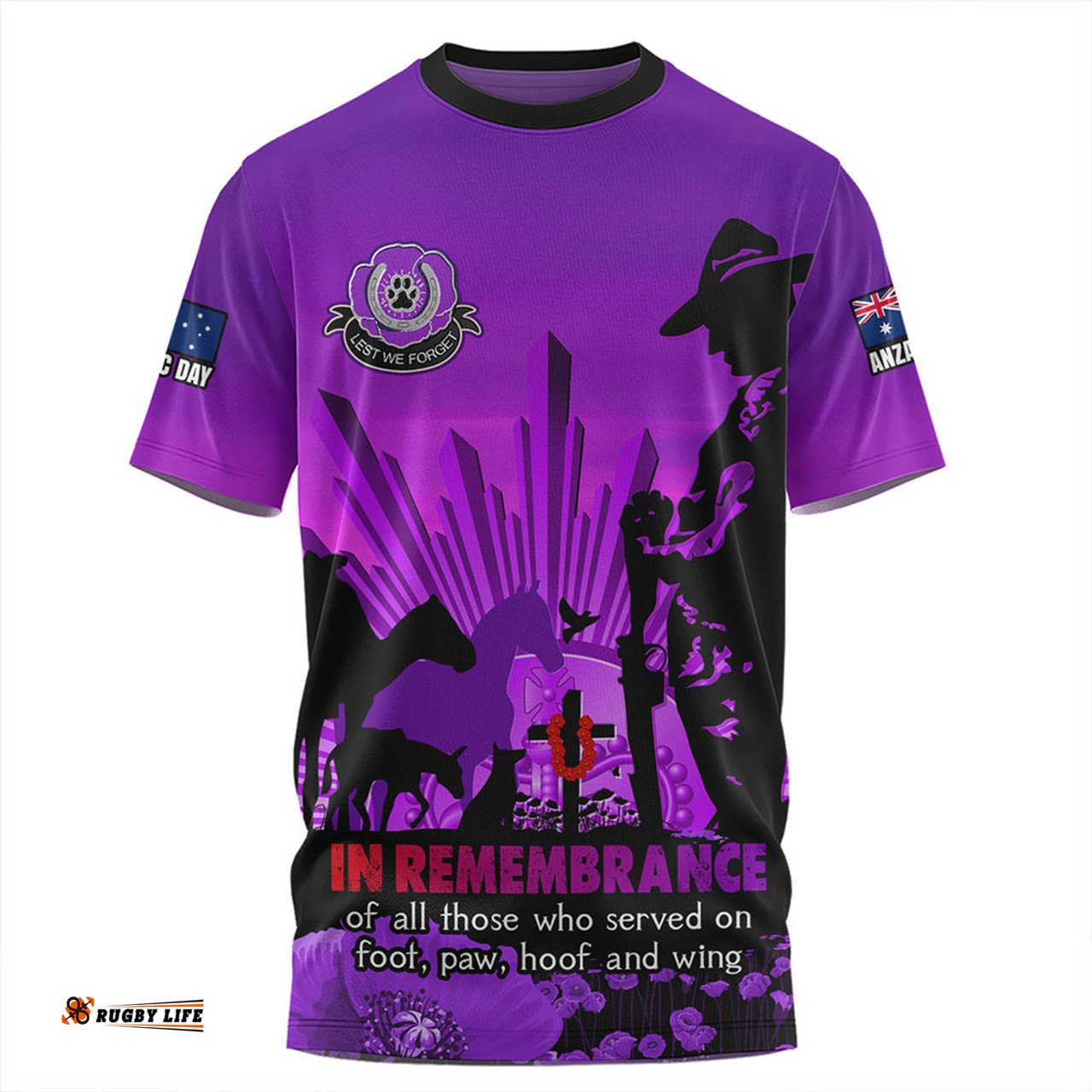 Amazing Aussie Australia Anzac Day Animal Companions Forever Remembered T-shirt