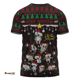 Amazing Aussie Australia Merry Christmas Tis The Season Koala Edition T-shirt