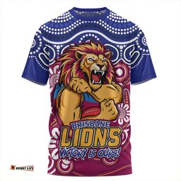 Amazing Aussie Brisbane Lions Aboriginal Inspired Tough Fan Football For Life T-shirt