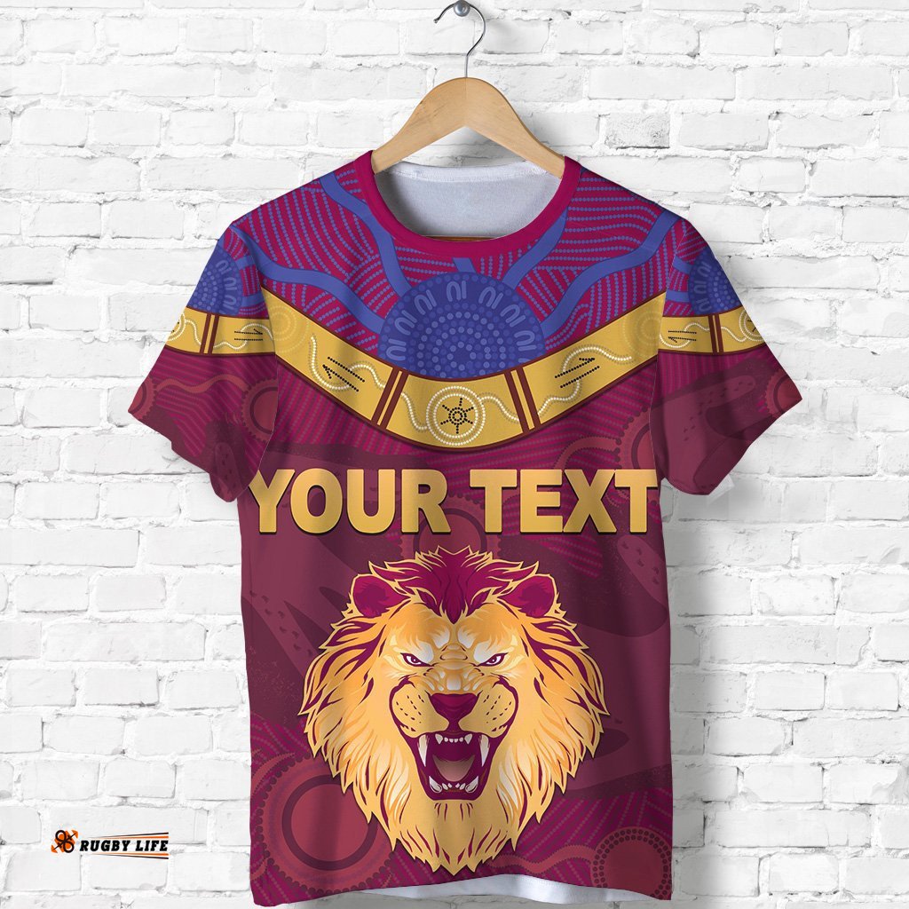 custom personalised brisbane lions t shirt unique indigenous