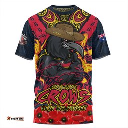 Amazing Aussie Adelaide Crows Ripped Legacy Of The Game The ANZAC Spirit Lives On T-shirt