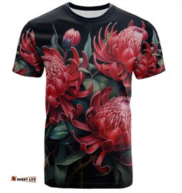 Amazing Aussie Australia Waratah T-shirt - Red Waratah Flowers Fine Art Ver2 T-shirt