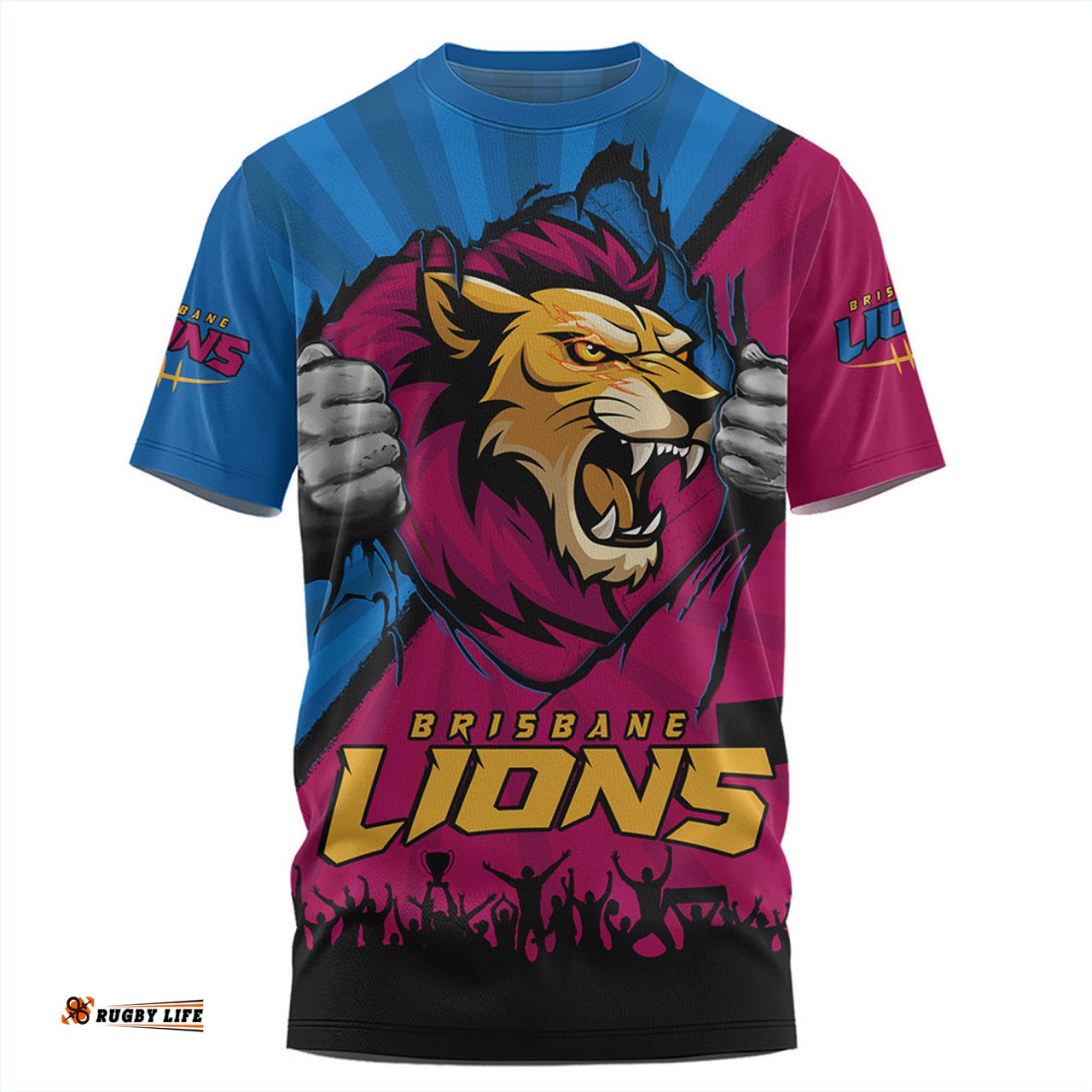 Amazing Aussie Brisbane Lions Breaking Through Fan Design T-shirt