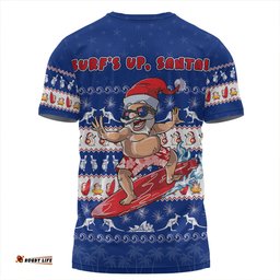 Amazing Aussie Australia Merry Christmas Mate Surf's Up Santa T-shirt