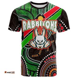 Amazing Aussie South Sydney Rabbitohs T-shirt - South Sydney Rabbitohs Aboriginal Inspired Dreaming Patterns Australia Culture T-shirt