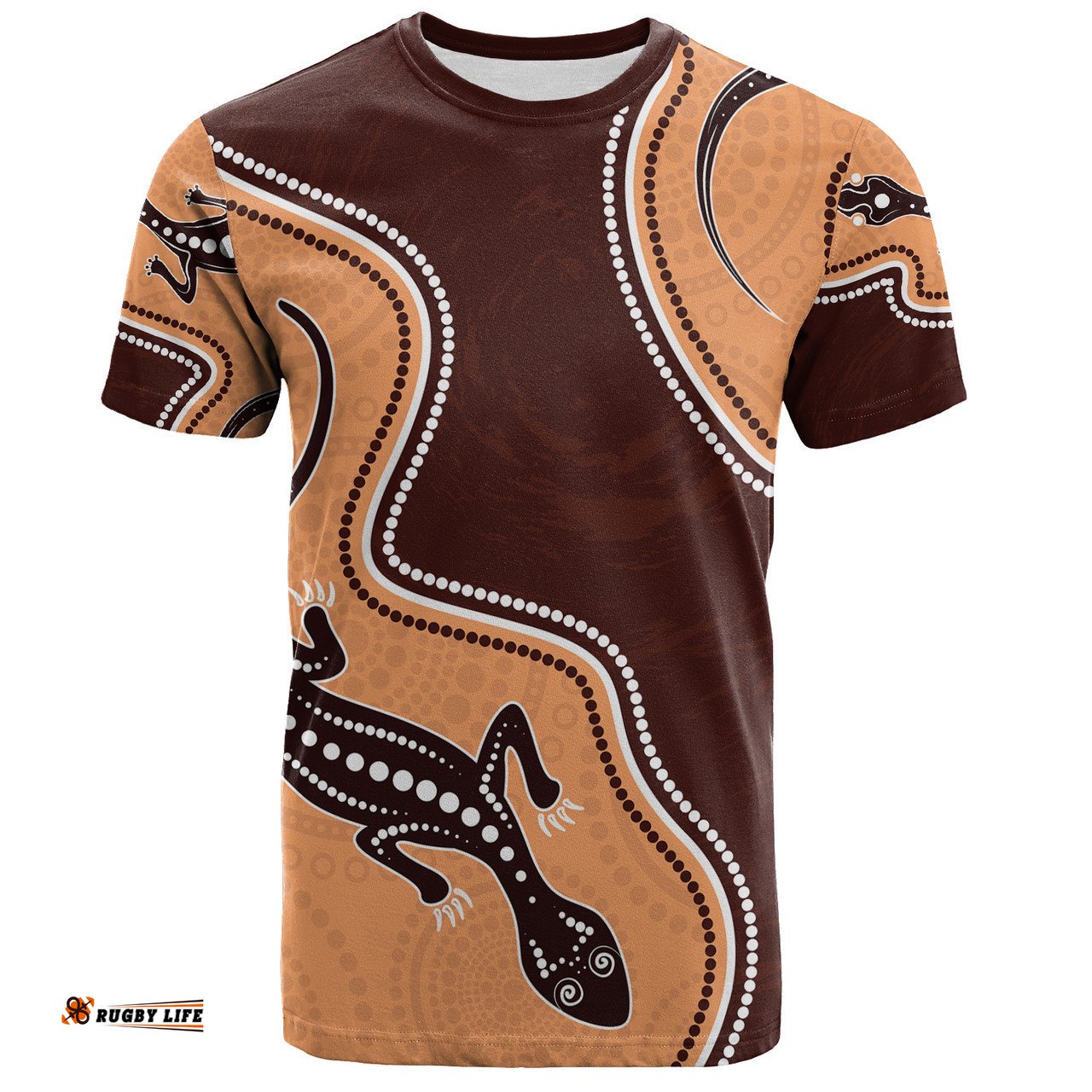 Amazing Aussie Australia Aboriginal Inspired T-Shirt - Aboriginal Lizard Art T-Shirt