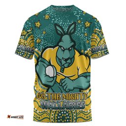Amazing Aussie Australia Wallabies Custom Custom With Aboriginal Inspired Style Of Dot Painting Patterns  T-shirt