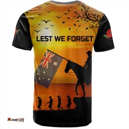 Amazing Aussie Australia T-Shirt Lest We Forget Anzac Horse Brigade