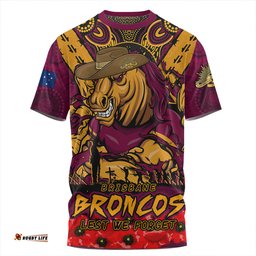 Amazing Aussie Brisbane Broncos Ripped Legacy Of The Game The ANZAC Spirit Lives On T-shirt