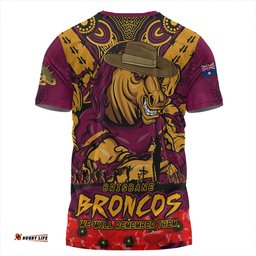 Amazing Aussie Brisbane Broncos Ripped Legacy Of The Game The ANZAC Spirit Lives On T-shirt