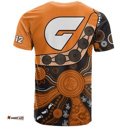 greater western sydney football t shirt giants 2012 boomerang indigenous pattern