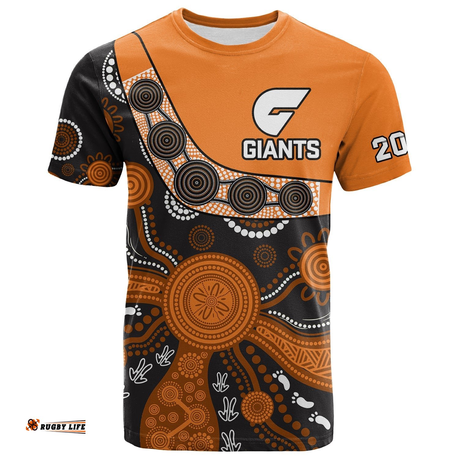 greater western sydney football t shirt giants 2012 boomerang indigenous pattern
