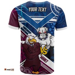 Amazing Aussie Australia Doggies VS Manly Custom Australia Big Match Proud Of Culture T-shirt