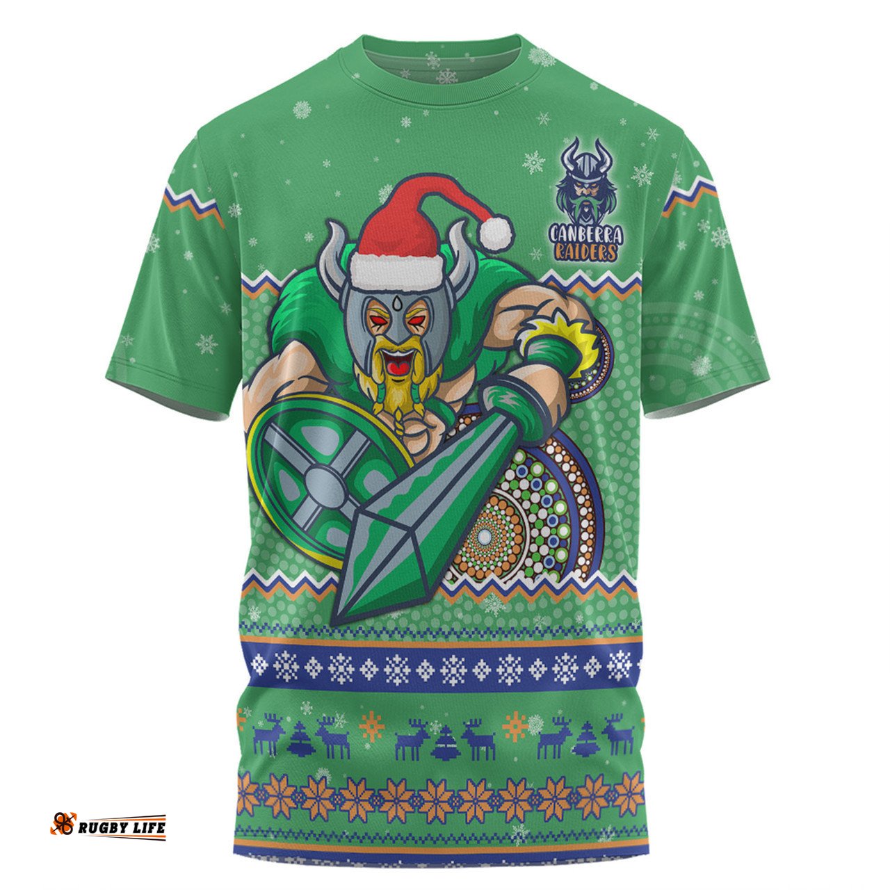 Amazing Aussie Canberra Raiders Christmas Custom Ugly Xmas And Aboriginal Patterns For Die Hard Fan  T-shirt