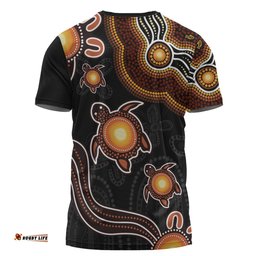 Amazing Aussie Australia Aboriginal Turtle Dreaming Journey Featuring Dot Art Orange T-shirt