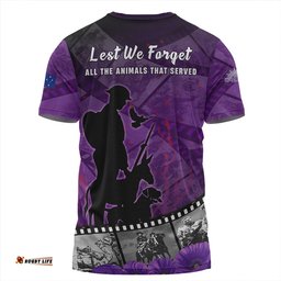 Amazing Aussie Australia Anzac Day Lest We Forget Historical Footage Of Animals T-shirt