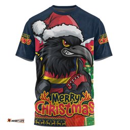 Amazing Aussie Adelaide Crows Santa Scoring Touchdown On Christmas Game Day T-shirt