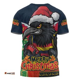 Amazing Aussie Adelaide Crows Santa Scoring Touchdown On Christmas Game Day T-shirt