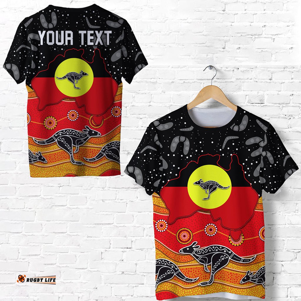 custom personalised aboriginal flag t shirt map aussie