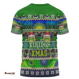 Amazing Aussie Canberra Raiders Christmas Aboriginal Custom Indigenous Knitted Ugly Xmas Style  T-shirt