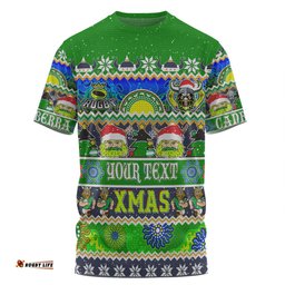 Amazing Aussie Canberra Raiders Christmas Aboriginal Custom Indigenous Knitted Ugly Xmas Style  T-shirt