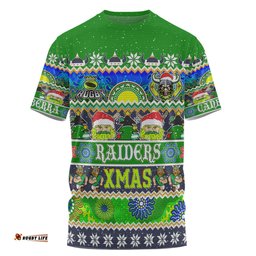 Amazing Aussie Canberra Raiders Christmas Aboriginal Custom Indigenous Knitted Ugly Xmas Style  T-shirt