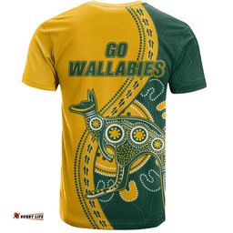 Amazing Aussie Australia Wallabies Custom Go Wallabies Aboriginal Inspired Jersey Yellow T-shirt
