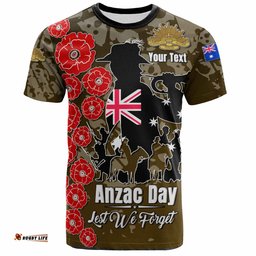 Amazing Aussie Australia Anzac Custom Lest We Forget Green Style  T-shirt