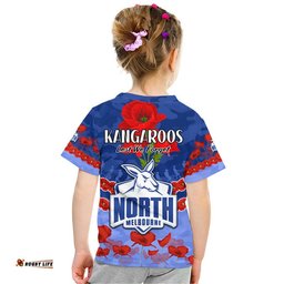 kangaroos football anzac t shirt lest we forget